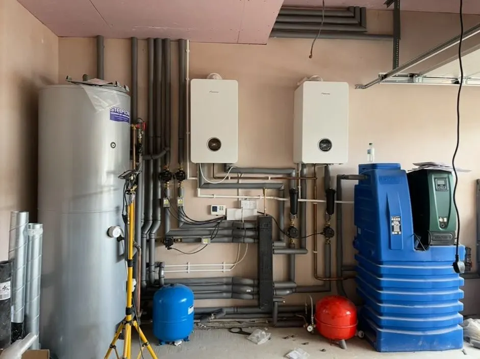 Plant room heating pipework and hot water equipment, heating repairs Reading